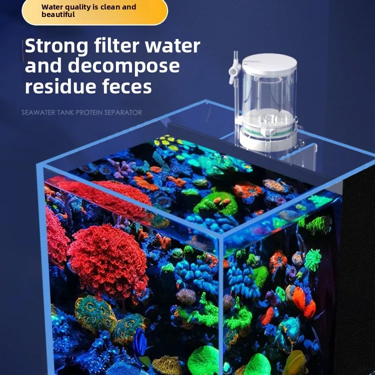 Reef Tank Filter - 110V-240V Neuer Mini-Aquarium-Proteinabscheider Meerwasser-Korallenfilter Fischbecken Eingebauter