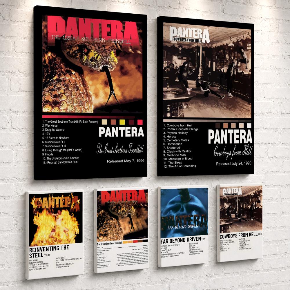 Live Rock - Rockband-Musikalbum P-Pantera, gerahmtes Wandbild, fertig zum